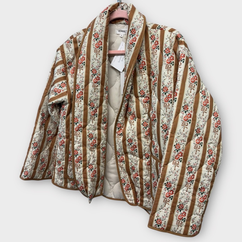 NWT Veveret Floral Striped Women's Jacket